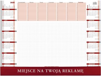 Kalendarz 2026 biuwar z listwą