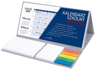 Kalendarz 2025/26 szkolny z notesem szary