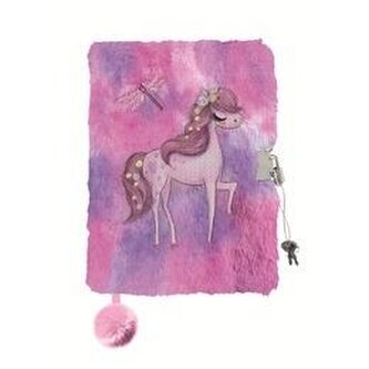 Pamiętnik z kłódką A5/96K 3D włochacz Horse