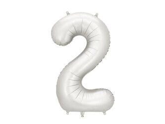 Balon foliowy cyfra 2 86cm srebrny