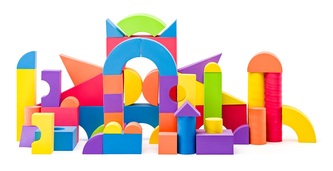 Pěnové kostky velké v PVC tašce 52ks