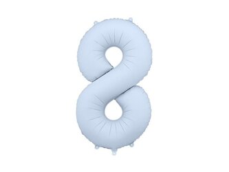 Balon foliowy cyfra 8 86cm mglisty niebieski