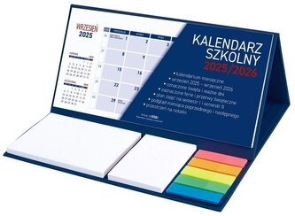 Kalendarz 2025/26 szkolny z notesem granat