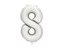 Balon foliowy cyfra 8 86cm srebrny