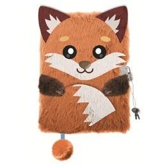 Pamiętnik z kłódką A5/96K 3D włochacz Fox