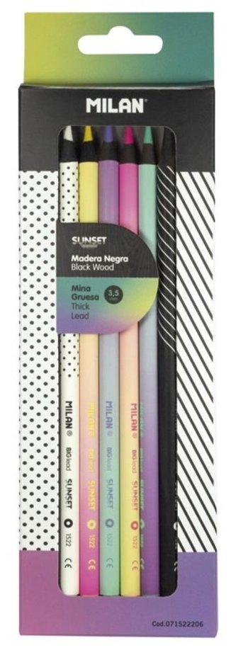 Kredki ołówkowe 6 kolorów Sunset MILAN