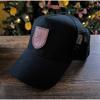 Kšiltovka Striker s koženým symbolem Český lev - černá