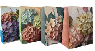 Torba prezentowa L kwiaty MIX