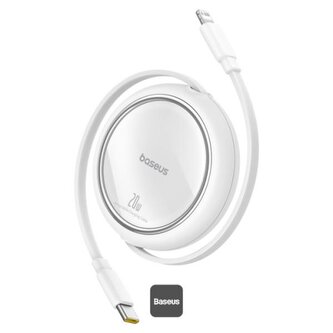 Navíjecí kabel Baseus Free2Pull USB-C/Lightning s nastavitelnou délkou až 1m 20W bílý Navíjecí kabel Baseus Free2Pull USB-C/Lightning s nastavitelnou délkou až 1m 20W bílý