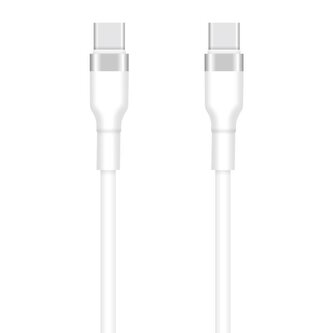 Kabel Setty KSC-C-130 USB-C/USB-C 1m 3A bílý