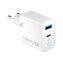 Nabíječka do sítě Forever GaN TC-06-65AC 65W, 1xUSB-C, 1xUSB bílá