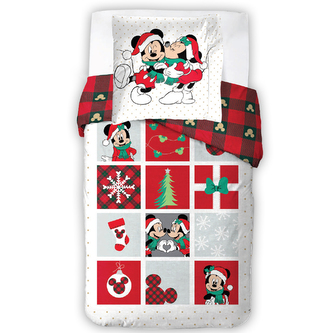 Vánoční povlečení Minnie a Mickey Šťastné a Veselé