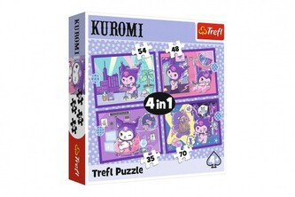Puzzle 4v1 Den s Kuromi v krabici 28x28x6cm
