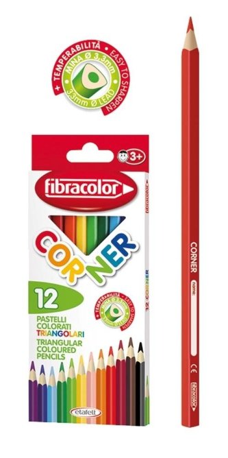 Kredki Corner 12 kolorów FIBRACOLOR
