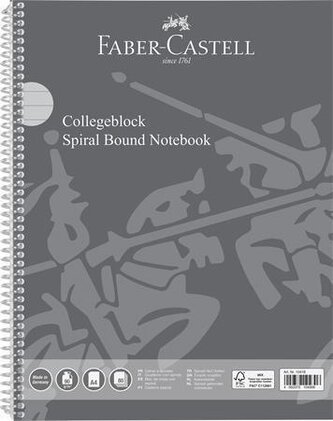 Spirálový sešit, A4, linkovaný, 80 listů, perforovaný, děrovaný, FABER-CASTELL 70-010-418