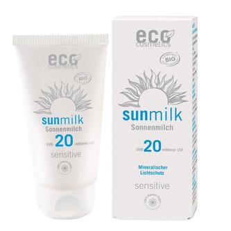 Eco Cosmetics Opalovací mléko SPF 20 Sensitive BIO (75 ml) - s přírodními minerálními filtry