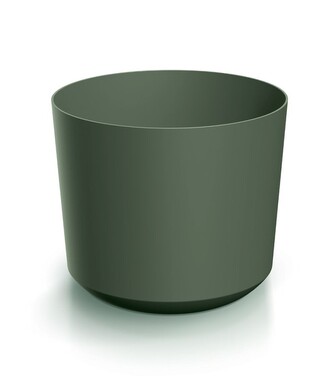 Plastový květináč TUBOS tmavě zelený matný, varianta 19,9 cm