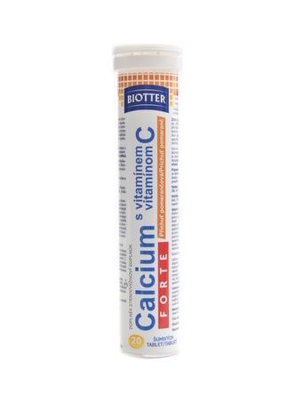 Biotter - Calcium forte s vitamínem C pomeranč 20 šumivých tablet