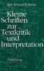 Kleine Schriften zur Textkritik und Interpretation
