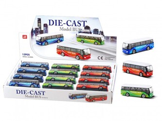 Autobus kov/plast 9cm na volný chod 3 druhy, = 1ks