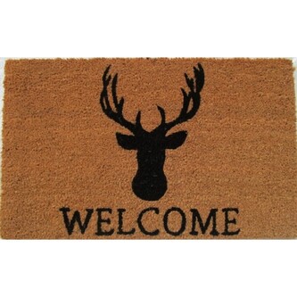 HOME ELEMENTS Rohož z kokosových vláken, WELCOME jelen, 43x73 cm