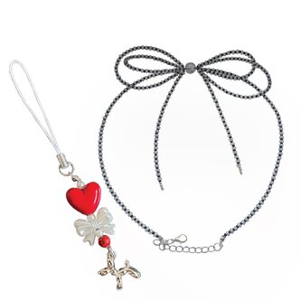 Set - náhrdelník Mašle + přívěsek Love dog