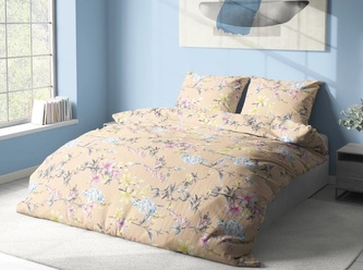 Bavlněné povlečení Jarní kvítí béžové 140x200, 70x90 cm