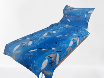 Bavlněné povlečení Bílošedé na modré