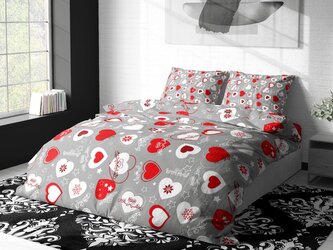 Povlečení Mikroplyš Zimní srdce 140x200, 70x90 cm Povlečení Mikroplyš Zimní srdce 140x200, 70x90 cm