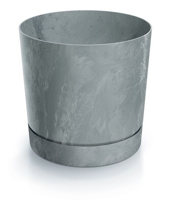 Květináč TUBOS P BETON EFFECT šedý matný, varianta 12,8 cm