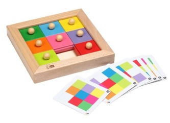 CHILD FRIEND Barevné kostky posouvací dřevěná hra