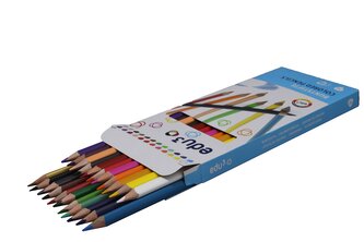 EDU3 Trojhranné pastelky K24, tuha 3 mm, 24 barev v papírové krabičce