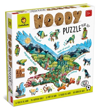LUDATTICA Severní les dřevěné puzzle 48 dílků