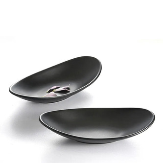 Miska pro Růži z Jericha - Černá, oválná, 1ks