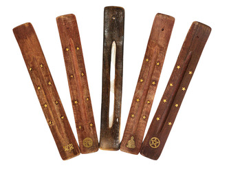 Stojánek na vonné tyčinky - Lyže s ornamenty, 1ks