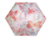 Dámský mini skládací deštník - 1 ks - 3 pudrovo-lososová motýl