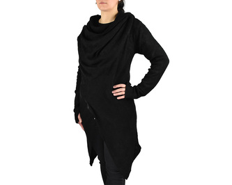 Kardigan ADA s límcem, dvoucestný zip, černý Kardigan ADA s límcem, dvoucestný zip, černý