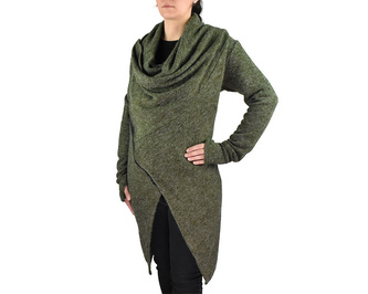 Kardigan ADA s límcem, dvoucestný zip, zelený Kardigan ADA s límcem, dvoucestný zip, zelený