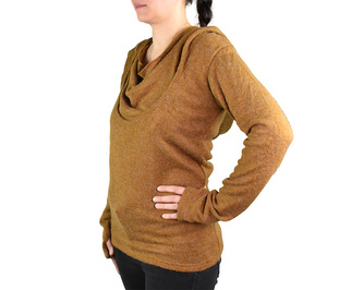 Svetr THU s kapucí, světle hnědý