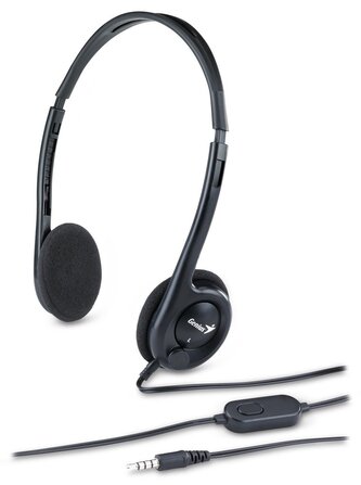Genius headset HS-200C, 2x 3,5 jack, redukce na single jack