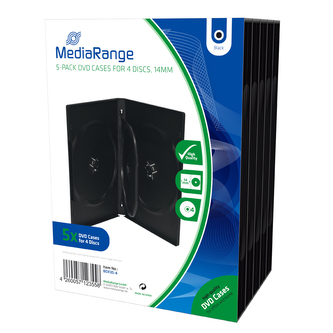 MEDIARANGE 4 DVD 14mm černý - 5ks/bal MEDIARANGE 4 DVD 14mm černý - 5ks/bal