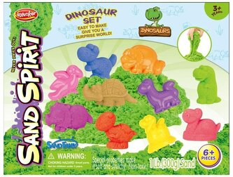 Piasek kinetyczny z foremkami dinozaury