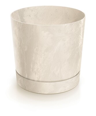 Květináč TUBOS P BETON EFFECT krémový matný, varianta 17,8 cm