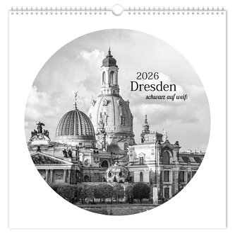 Kalender Dresden schwarz / weiß 2026