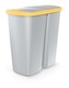 Odpadkový koš COMPACTO DUA popelavý/žlutý, varianta 45 l