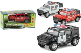 Radiowóz metalowy terenowy z napędem 1:32 MIX