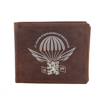 Kožená peněženka Striker AČR 43. výsadkový pluk Chrudim - hnědá