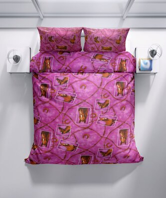 Bavlněné povlečení Růžový kůň 140x200, 70x90 cm