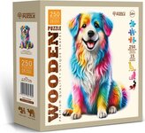 WOODEN CITY Dřevěné puzzle Duhový pes 250 dílků