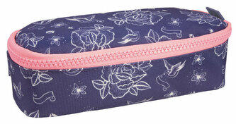 Piórnik owalny FLOWERS niebieski 081130FWB MILAN